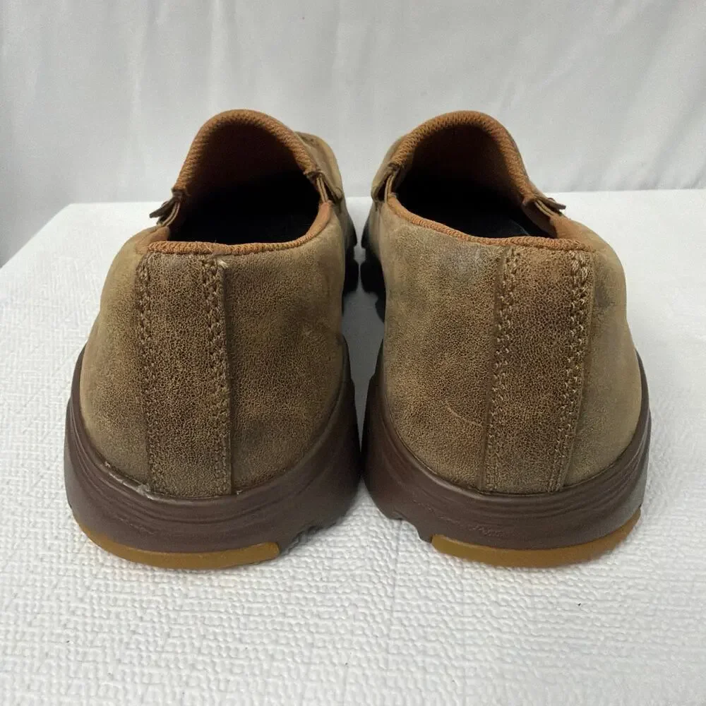 Twisted X Shoes Mens Size 7 M Crossover Slip On EVA Bomber Casual Brown Leather